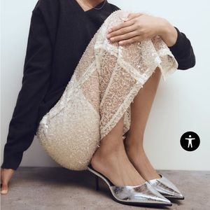 Zara Metallic Mules